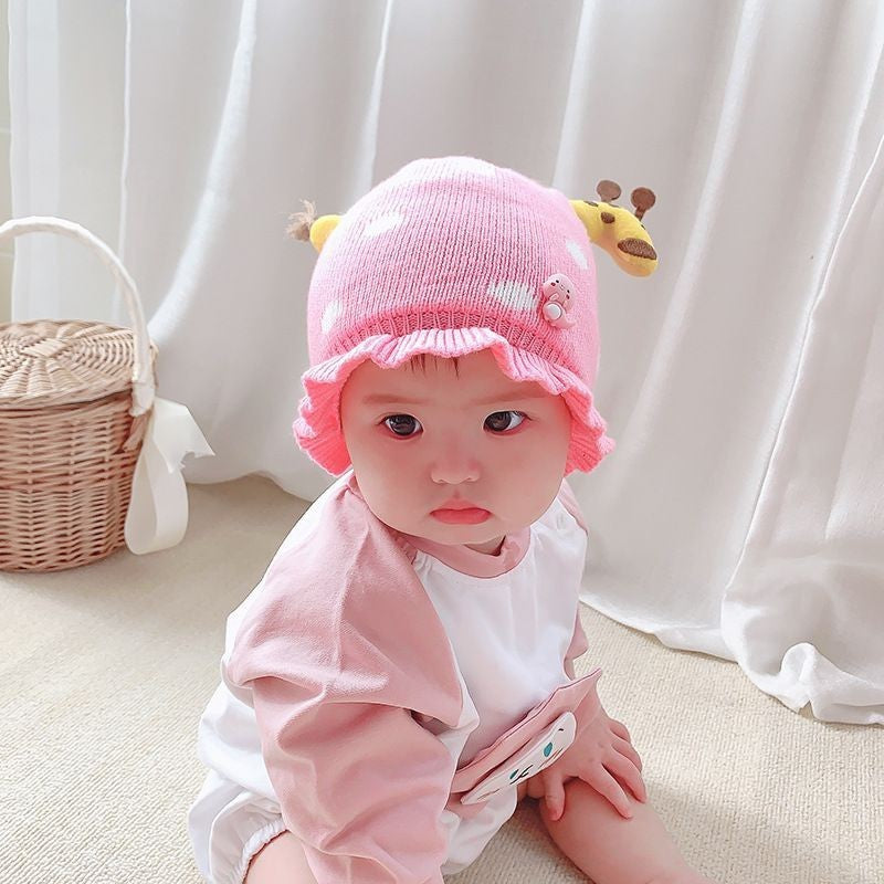 Topi Kupluk Casual Bayi Laki-laki / Perempuan MOTIF POLKADOT JERAPAH