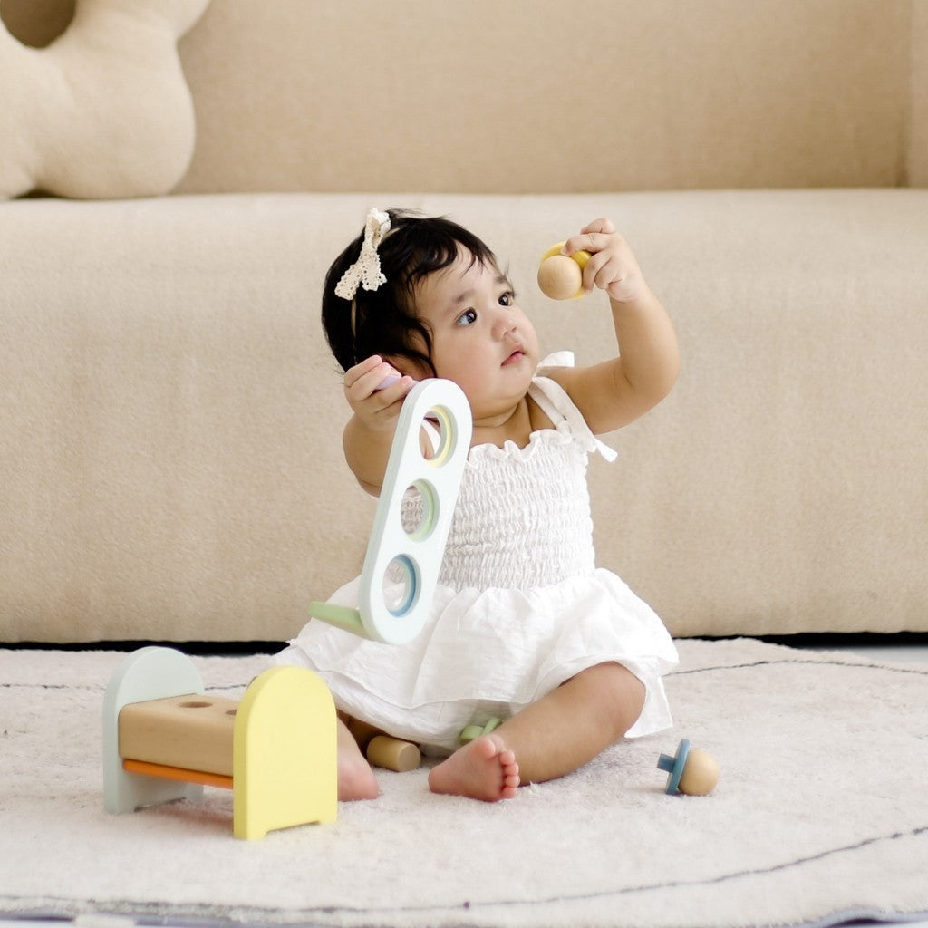 Learning Time Pick & Pluck Turning 1 Series - Mainan Kayu Stimulasi Jari Bayi 9-18 Bulan