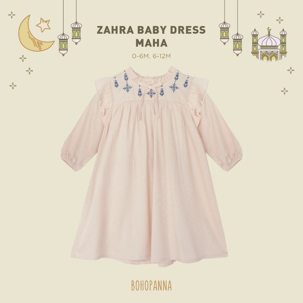 BOHOPANNA - RAYA COLLECTION - ZAHRA BABY DRESS - Dress Muslim Anak - Baju Muslim Anak Perempuan - Dress Anak Perempuan