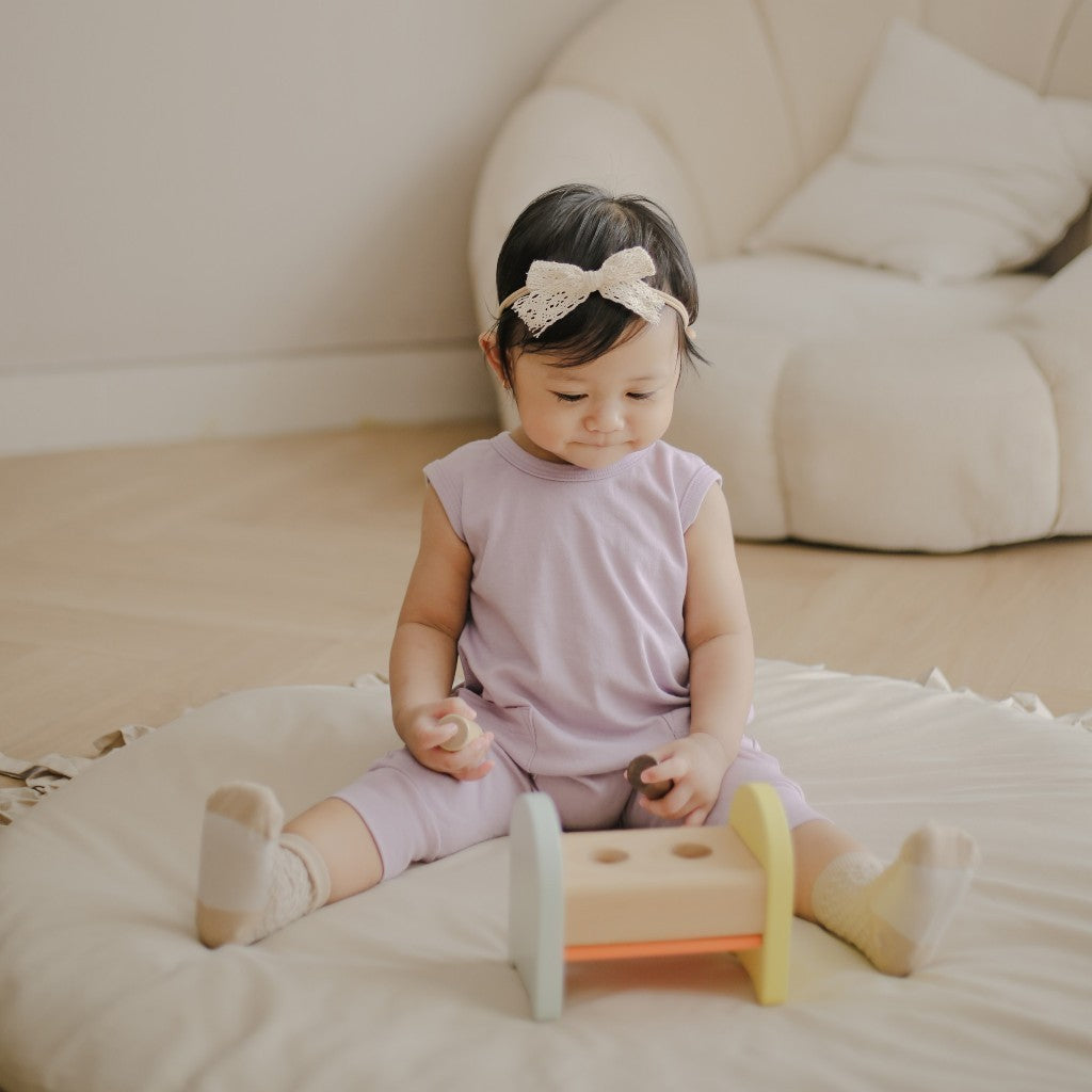 Learning Time Pushing Pegs Turning 1 Series - Stimulasi Jari Bayi Mainan Motorik Kayu Usia 9-18 Bulan