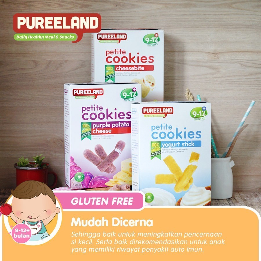 Pureeland Baby Cookies 9 - 12 Bulan / MPASI Bayi Organik / Makanan Bayi / Snack Bayi / Biskuit Bayi