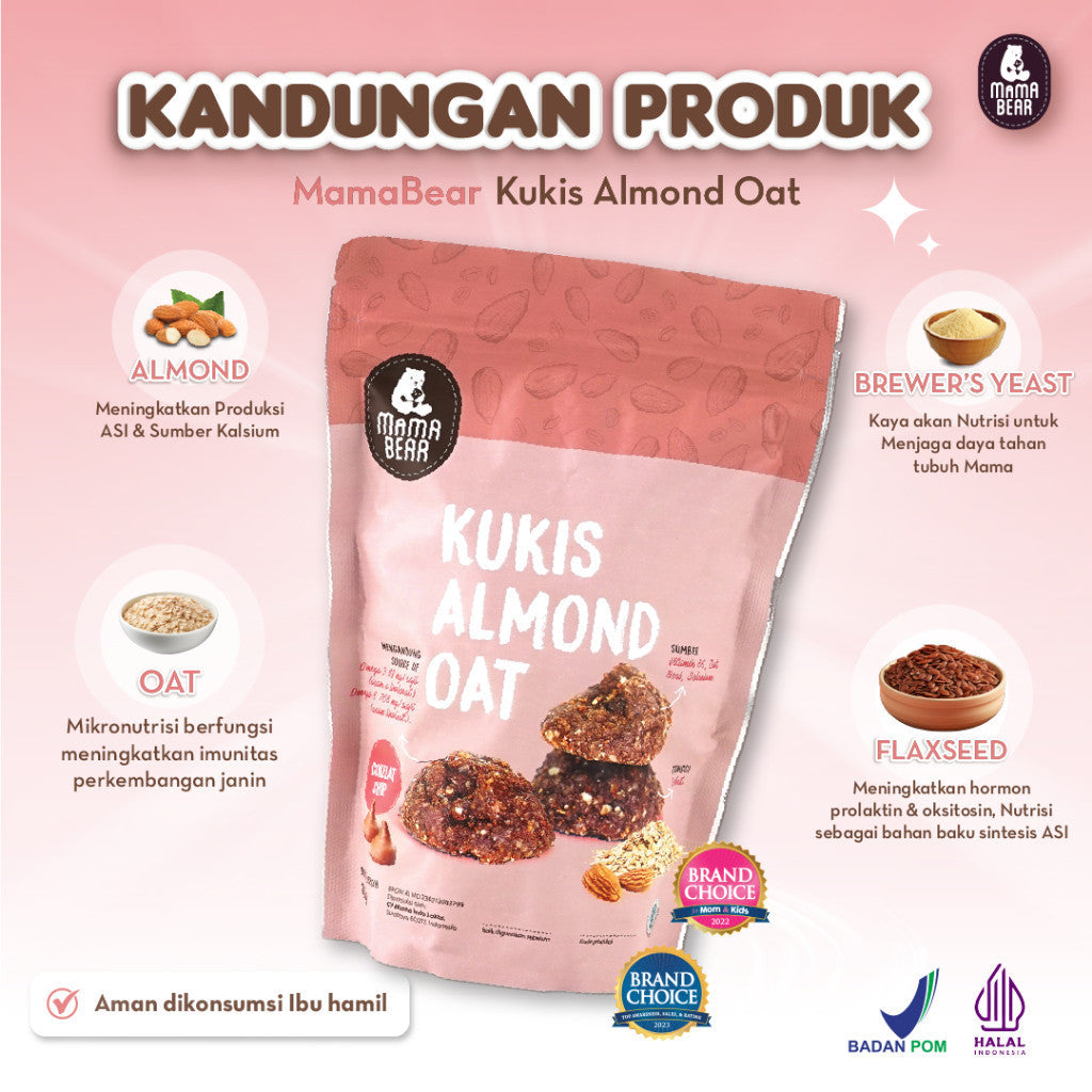 Mama Bear Kukis Almond Oat 150gr Pelancar Asi Cemilan