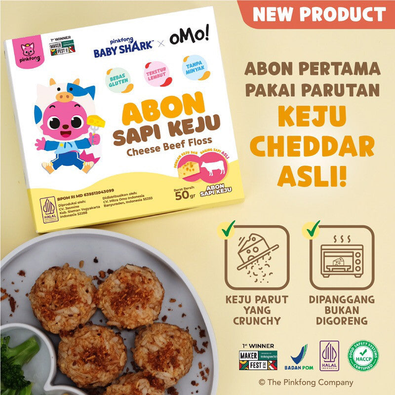 Pinkfong Baby Shark X OMO! Abon Sapi Keju dan Ayam Keju