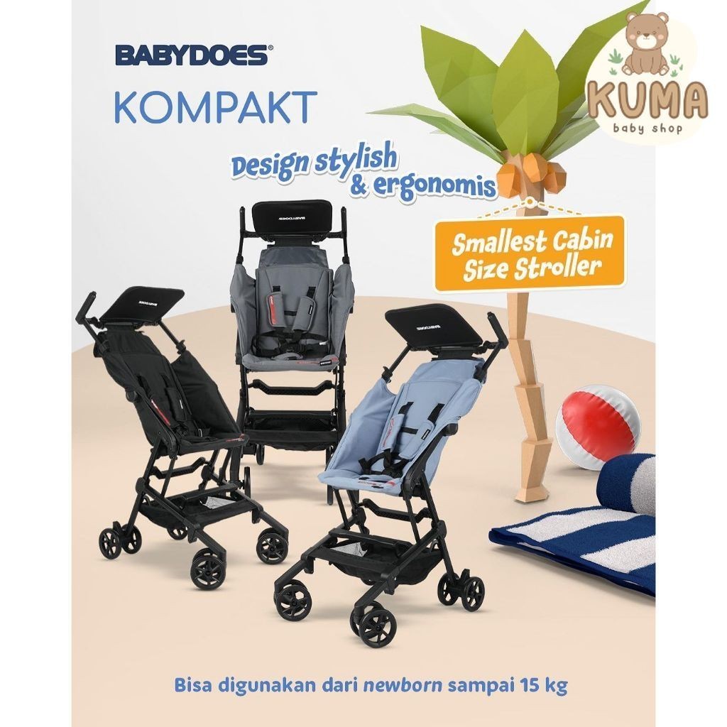 Stroller Kereta Dorong Bayi Babydoes Kompakt Cabin Size Travelling