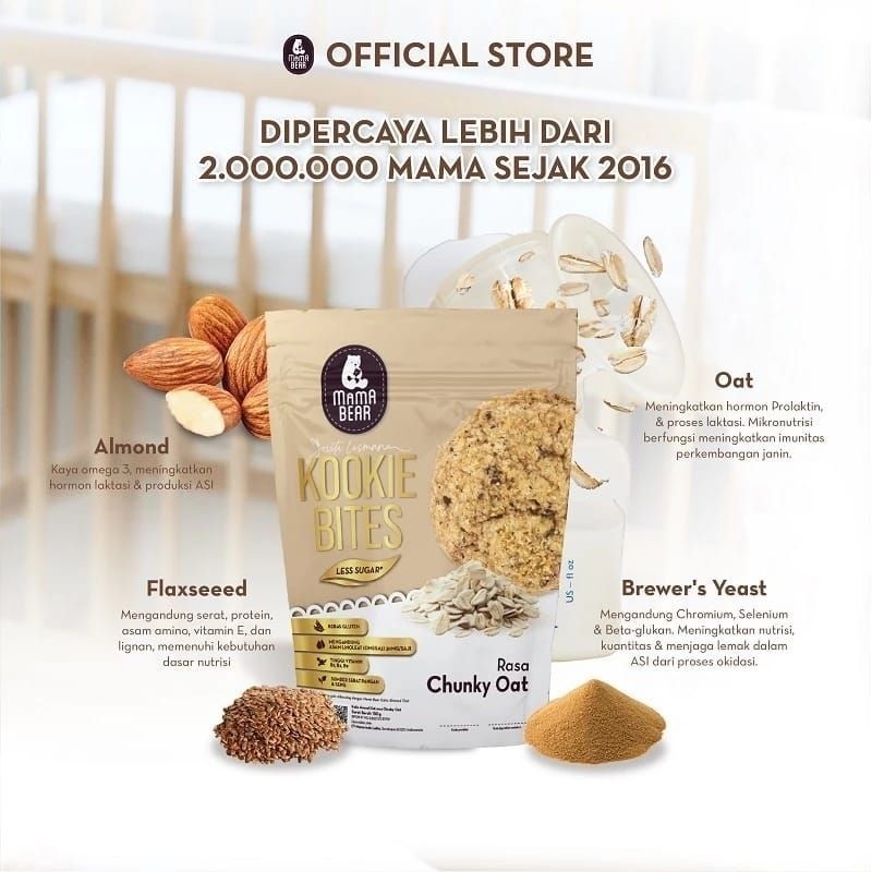 MamaBear Kookie Bites mama bear Cookies Pelancar Asi Kukis Almond Oat Mamabear