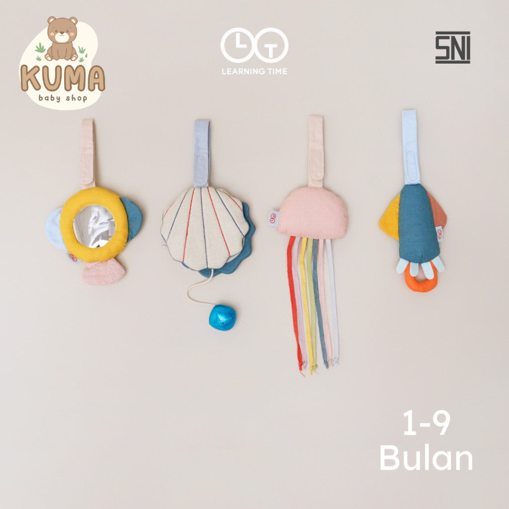 Learning Time Sensory Pads Tummy Time Series - 4 Mainan Gantung Stimulasi Sensorik Bayi Usia 1-9 Bulan
