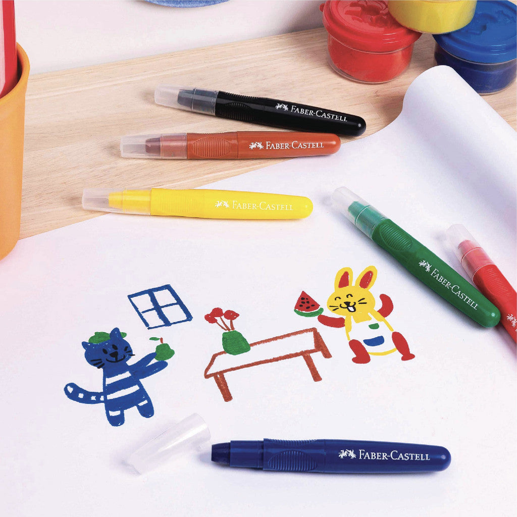 Faber-Castell Little Creative Series - 6 Jumbo Washable Squeeze Paintbrushes