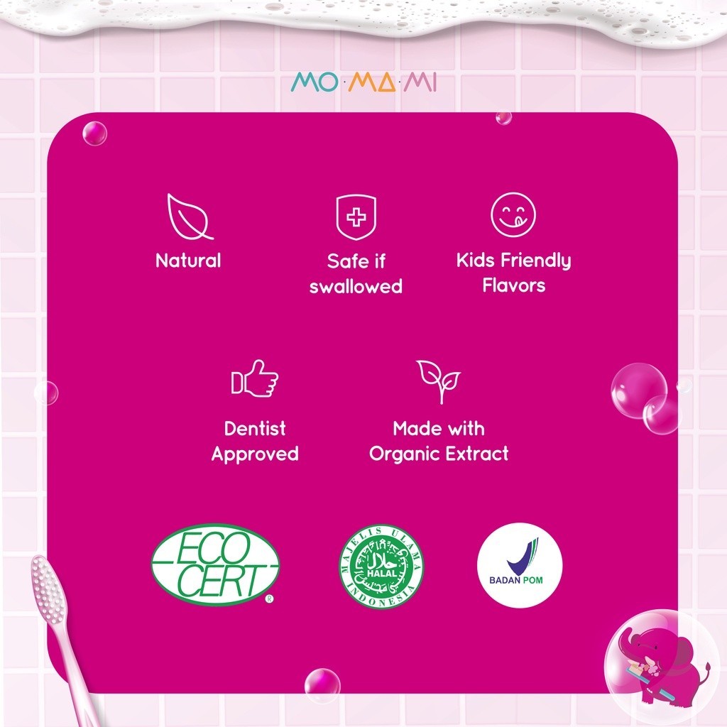 Momami Giggly Toothpaste Xylitol Non Flouride 50gr - Pasta Gigi / Odol Anak