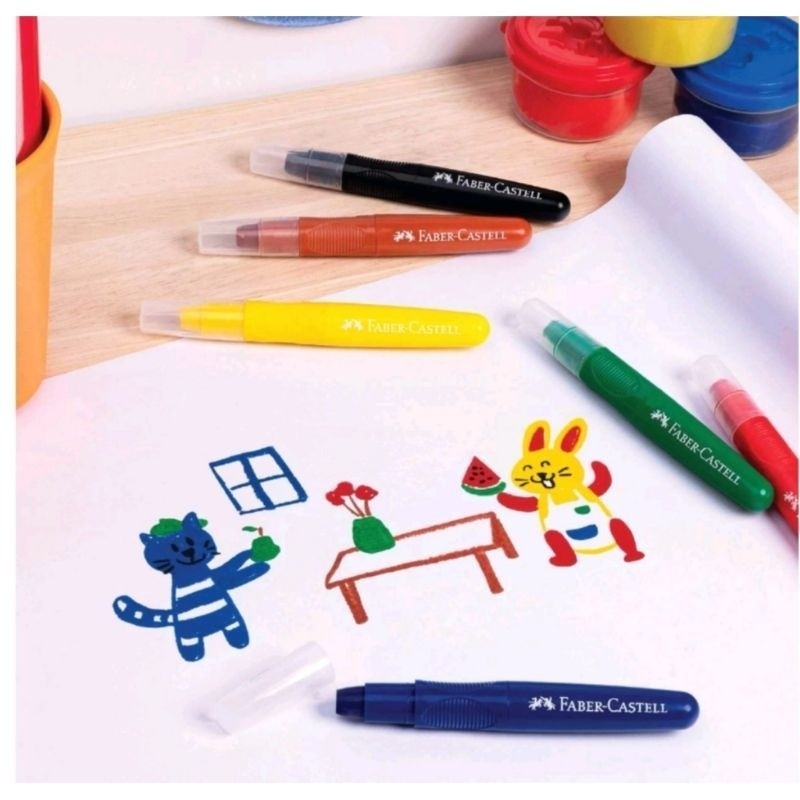 Crayon Putar Faber Castell 6 Jumbo Creamy Crayons ( 6 Warna ) Krayon Anak Bayi