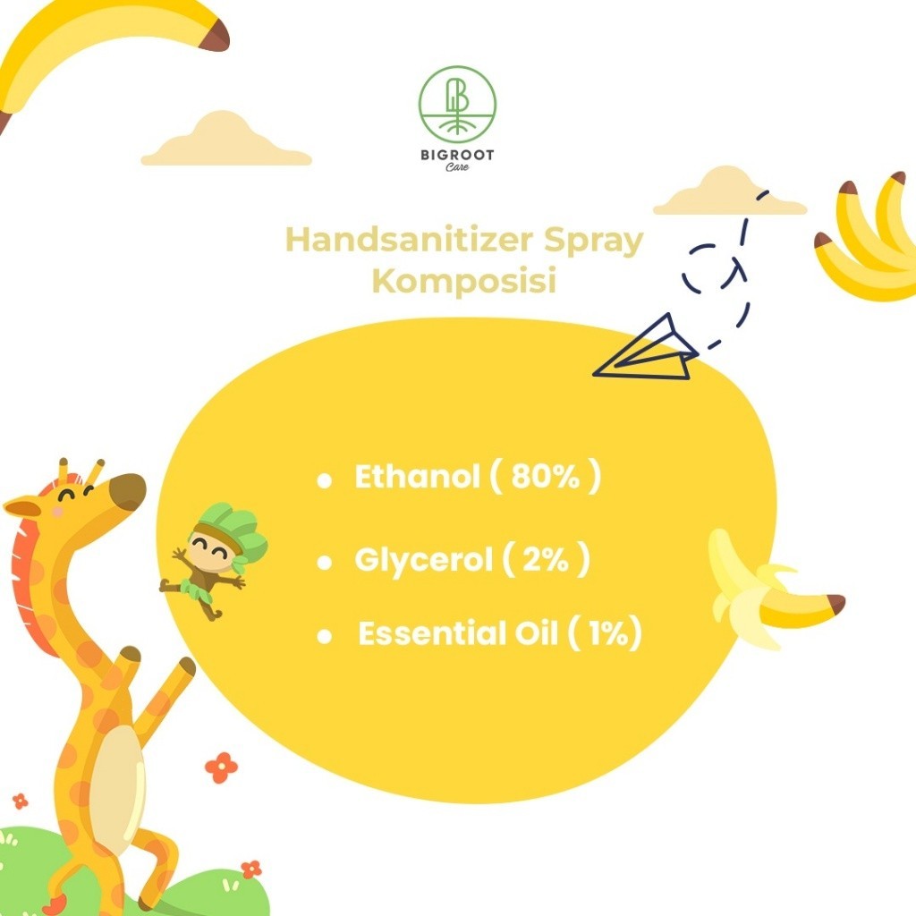 Bigroot Care Hand Sanitizer Spray Sang Pisang 50ml Foodgrade dan Halal