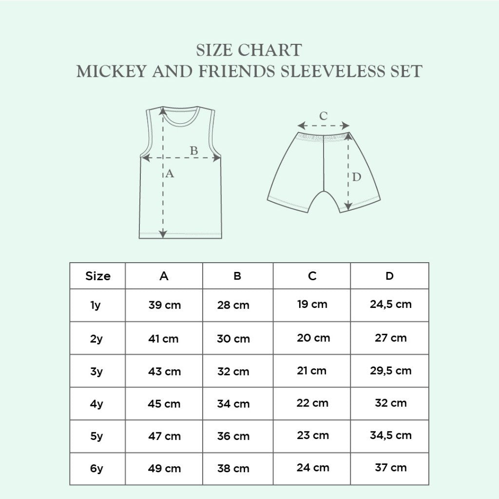 Little Palmerhaus - Mickey and Friends Sleeveless Set (Setelan Baju Anak Lengan Buntung)