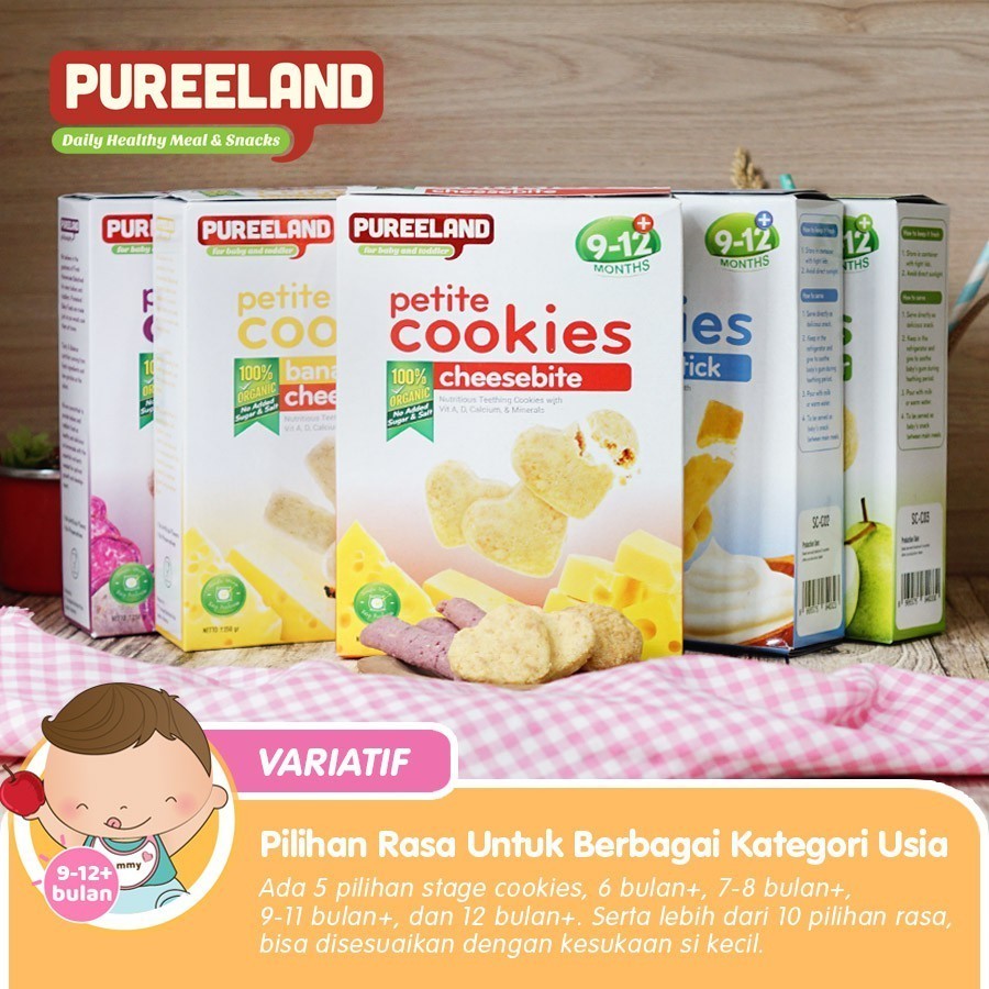 Pureeland Baby Cookies 9 - 12 Bulan / MPASI Bayi Organik / Makanan Bayi / Snack Bayi / Biskuit Bayi