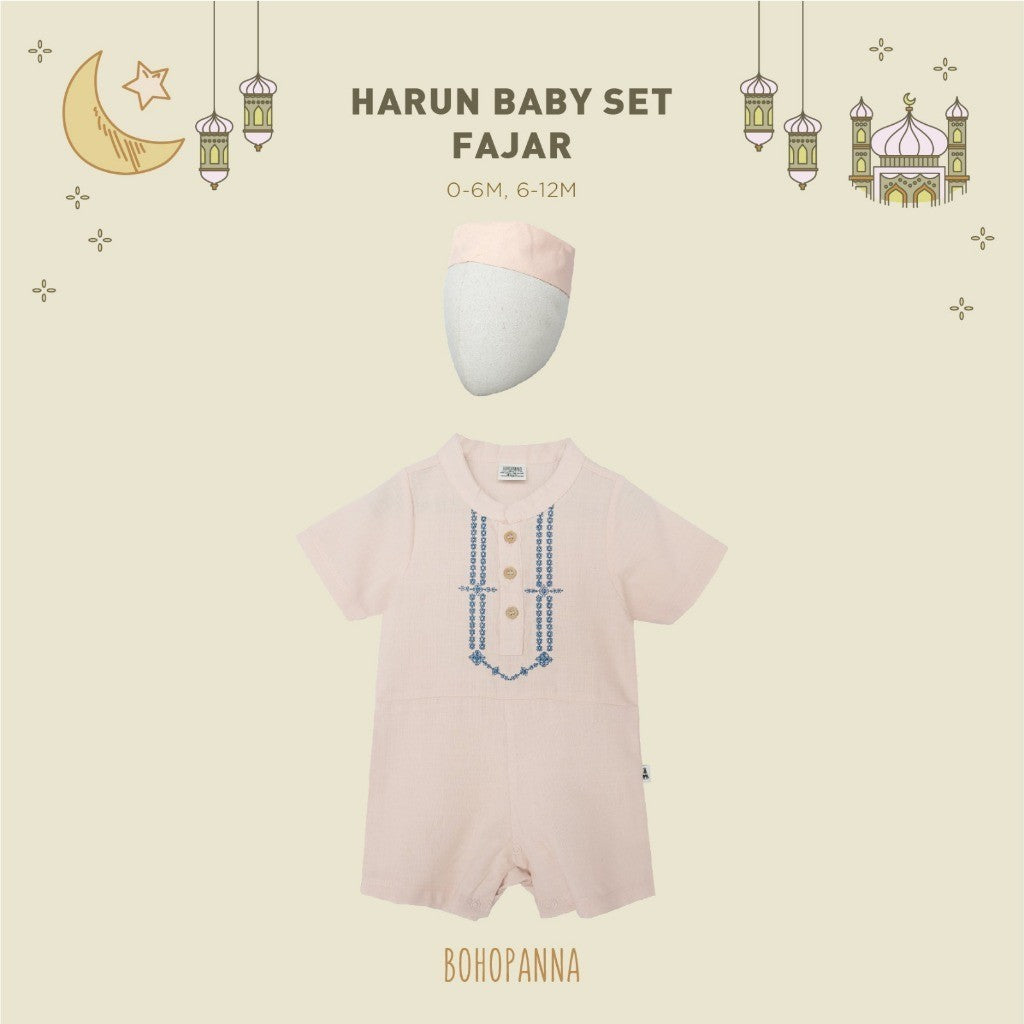 BOHOPANNA - RAYA COLLECTION - HARUN BABY SET - Baju Lebaran Bayi Laki-Laki - Baju Muslim Bayi Laki-Laki - Setelan Muslim