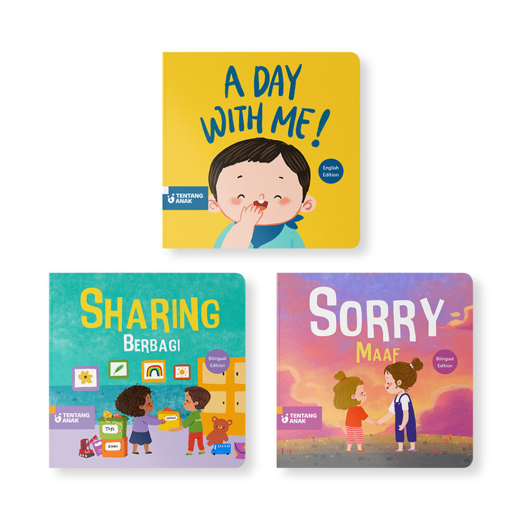 Tentang Anak Board Book - Buku Cerita Anak Bergambar Bilingual Sikap Belajar