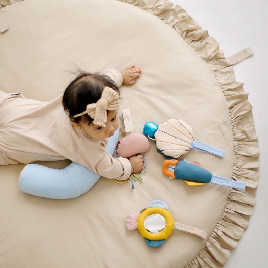 Learning Time Sensory Pads Tummy Time Series - 4 Mainan Gantung Stimulasi Sensorik Bayi Usia 1-9 Bulan