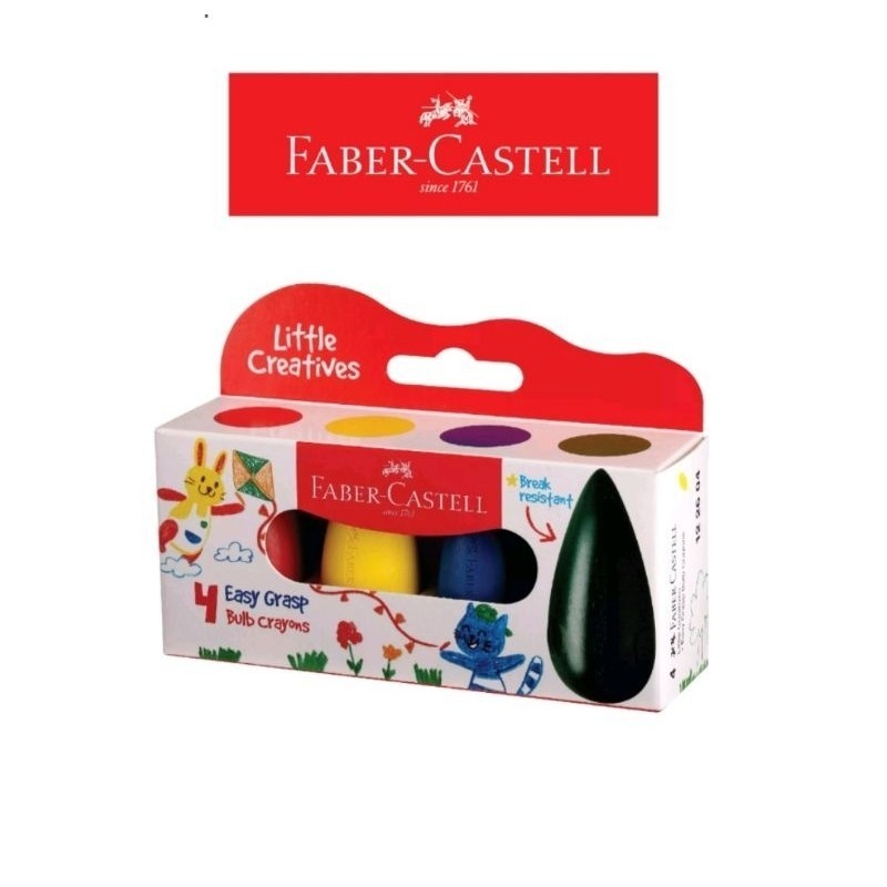 Crayon Faber Castell Easy Grasp Bulb Crayons ( 4 Warna ) Krayon Anak Bayi