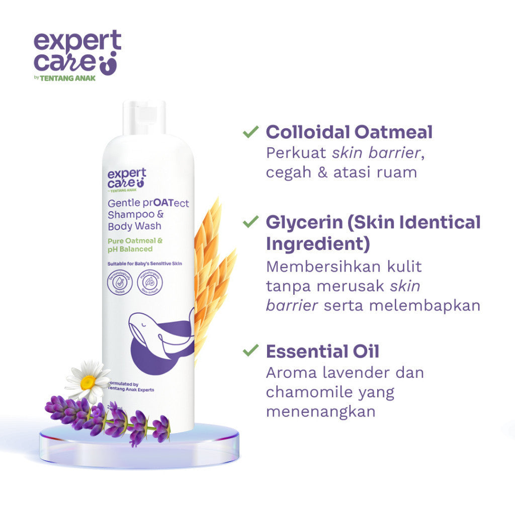 Expert Care 2in1 Shampoo and Body Wash with Colloidal Oatmeal l Sampo dan Sabun Bayi Anak Kulit Sensitif 250ml