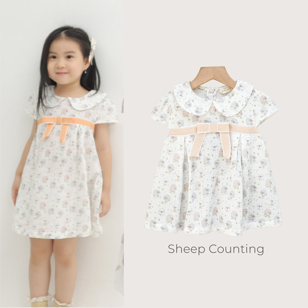 Harlow Kids - Kath Dress/Dress Anak Perempuan/ Dress Lengan panjang/ Dress Anak Korea
