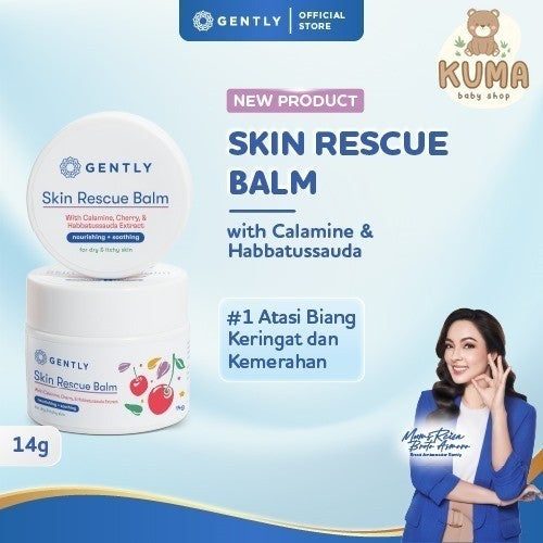 GENTLY Skin Rescue Balm with Calamine, Cherry & Habbatussauda Extract | Baby Moisturizer | Pelembab & Skincare Anak Untuk Biang Keringat