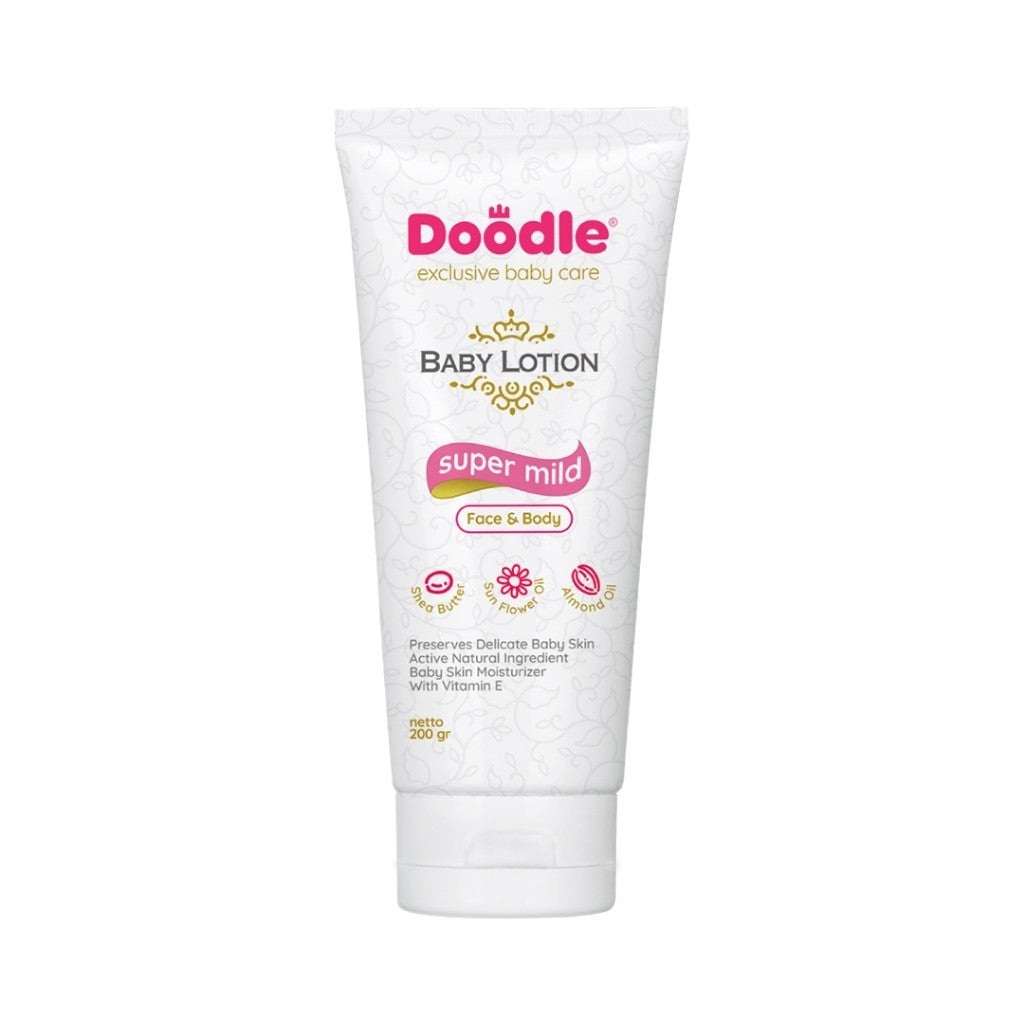 Doodle Baby Lotion | Face & Body Baby Lotion | Face & Body Lotion Bayi | Super Mild Baby Lotion Liquid | Ukuran 200 gr