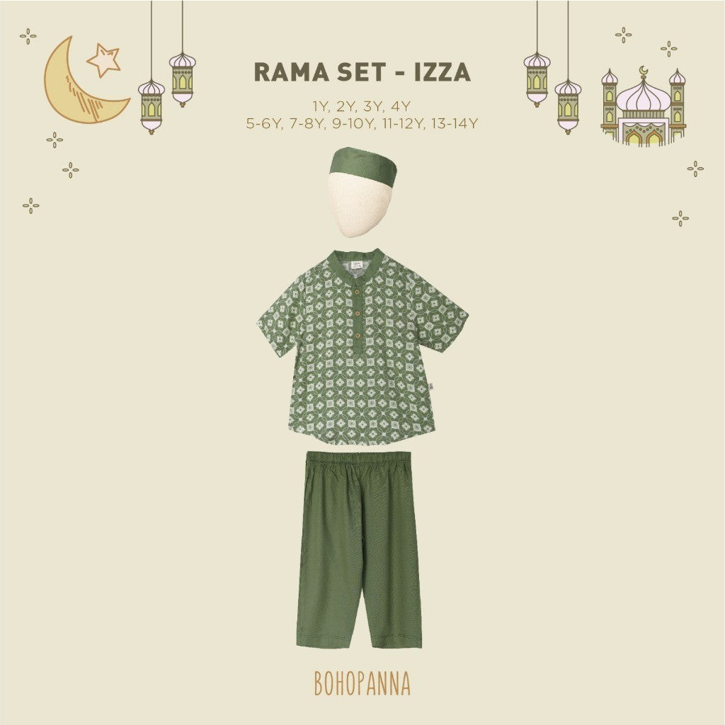 BOHOPANNA - RAYA COLLECTION - RAMA SET - Baju Muslim Anak - Baju Muslim Anak Laki-Laki - Setelan Anak Laki-Laki