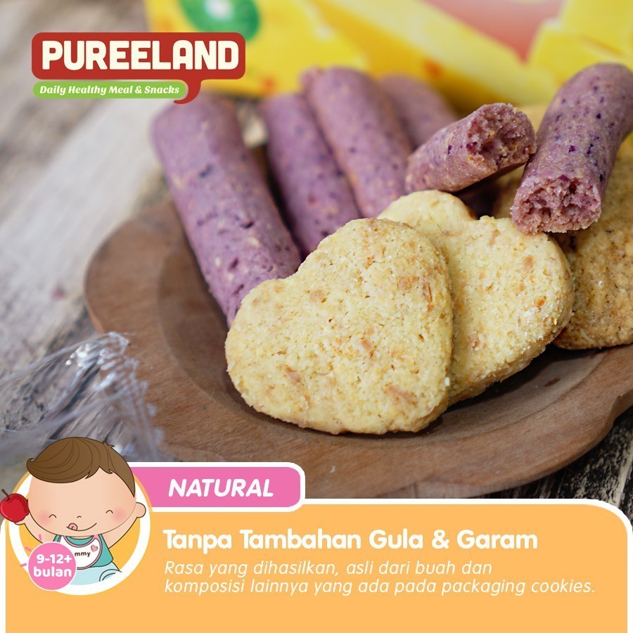 Pureeland Baby Cookies 9 - 12 Bulan / MPASI Bayi Organik / Makanan Bayi / Snack Bayi / Biskuit Bayi