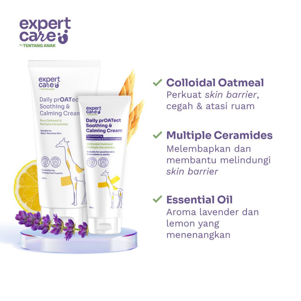 Expert Care Soothing Moisturizer Cream l Lotion Ibu & Bayi with Colloidal OatmealĀ & 3X Ceramide l Kulit Sensitif