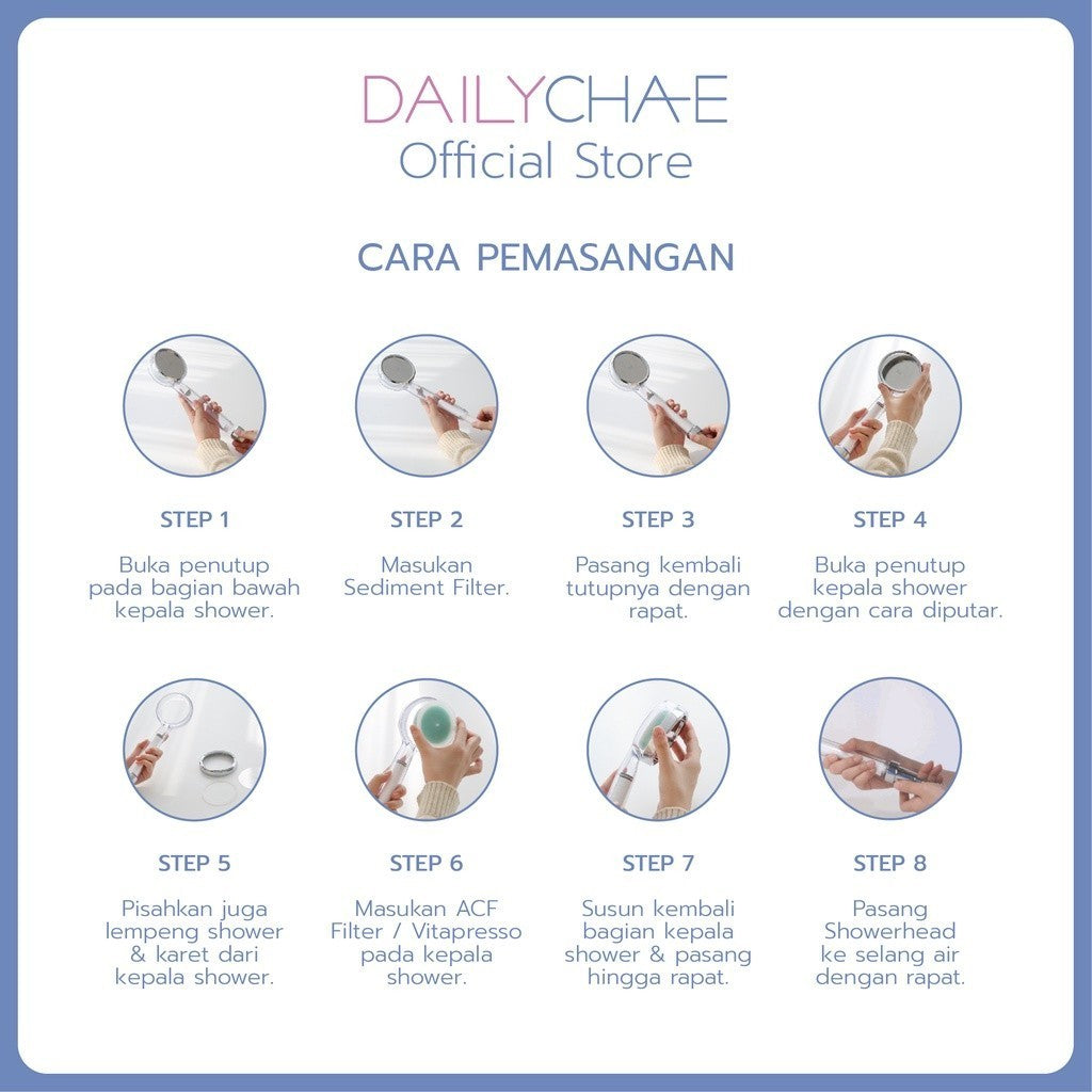 Daily Cha-E Shower Head - Shower Kamar Mandi dan Filter Penyaring Air