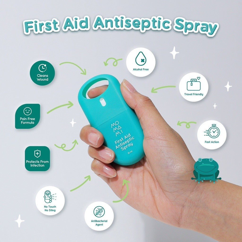 Momami First Aid Antiseptic Spray 10ml Spray Luka Anak Travel Friendly