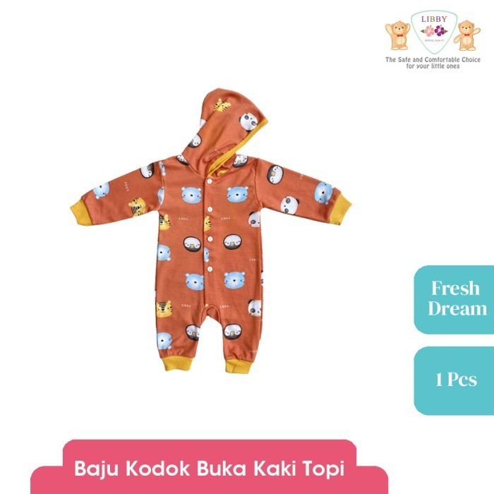 LIBBY Baju Kodok Panjang Buka Kaki Pakai Topi Fresh Dreams (1 pcs) - Racoon Farm 2
