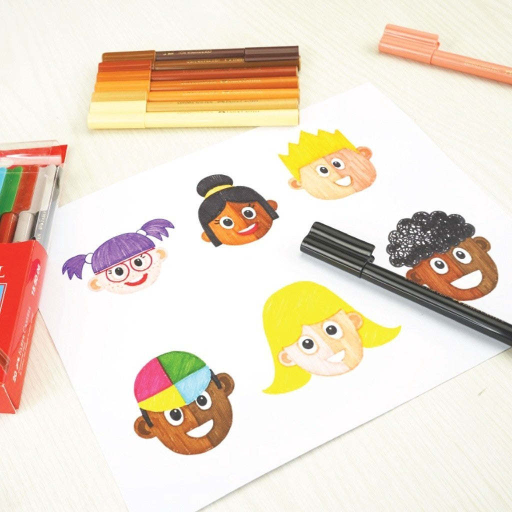 Faber-Castell Connector Pen Special Edition Skin Tone 10s Spidol Anak