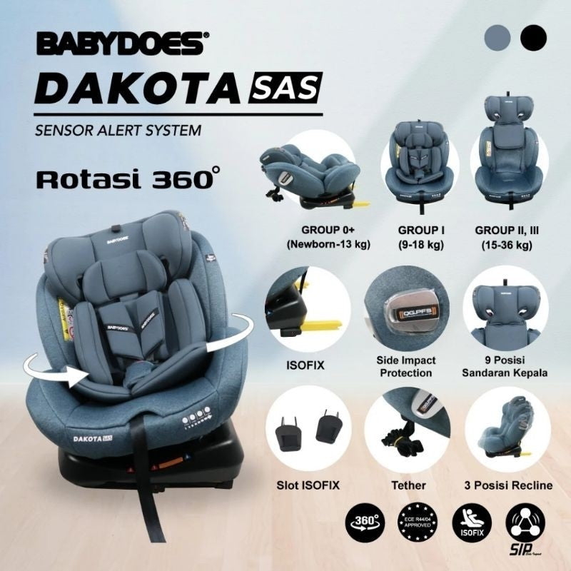 Carseat Babydoes Dakota SAS / Car Seat Kursi Mobil Dudukan Mobil Anak Bayi