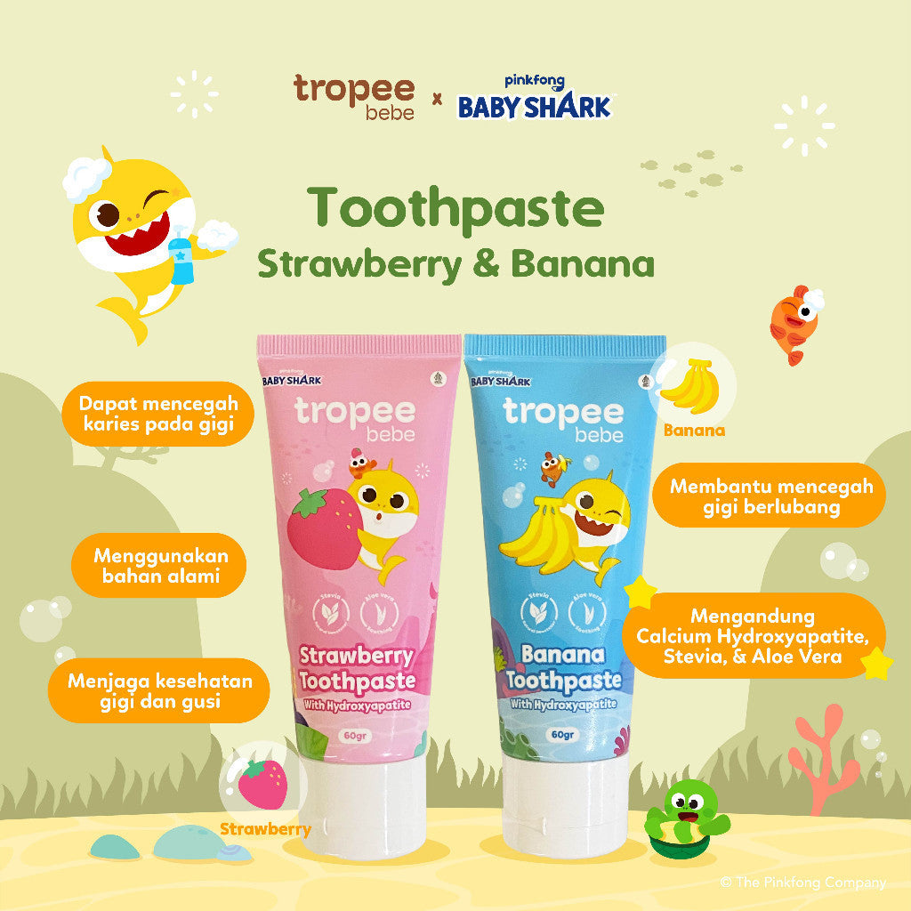Tropee Bebe x Pinkfong - Toothpaste 60gr Pasta Gigi Odol Anak