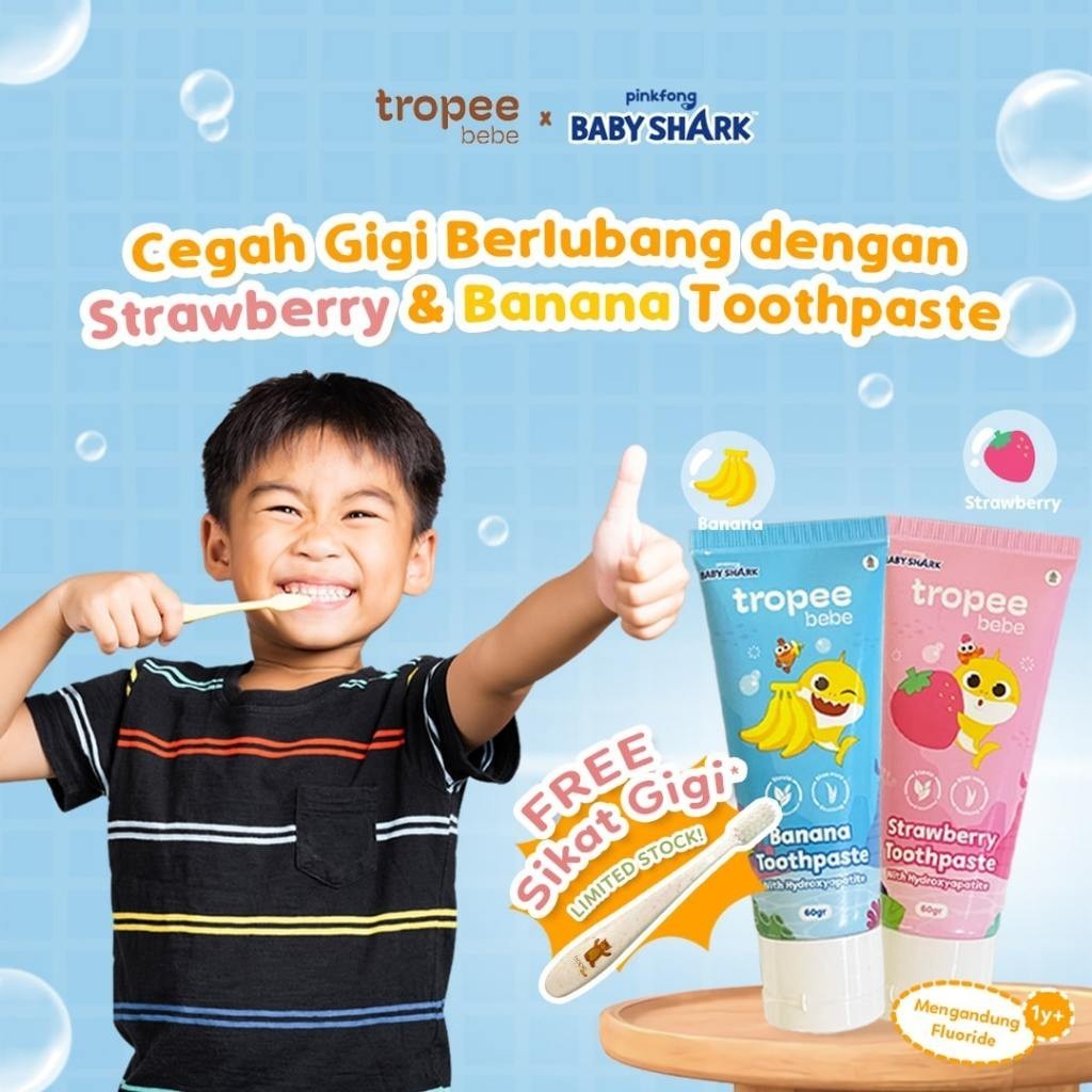 Tropee Bebe x Pinkfong - Toothpaste 60gr Pasta Gigi Odol Anak