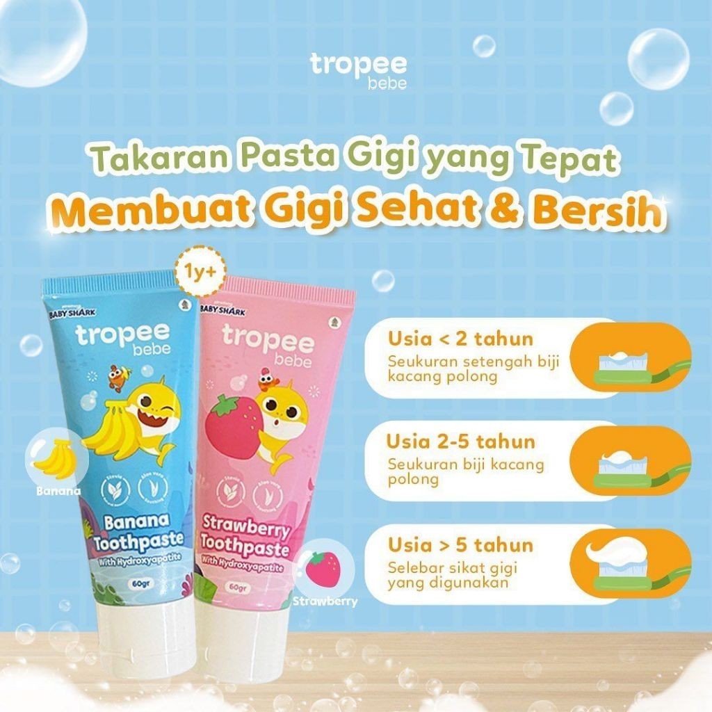 Tropee Bebe x Pinkfong - Toothpaste 60gr Pasta Gigi Odol Anak