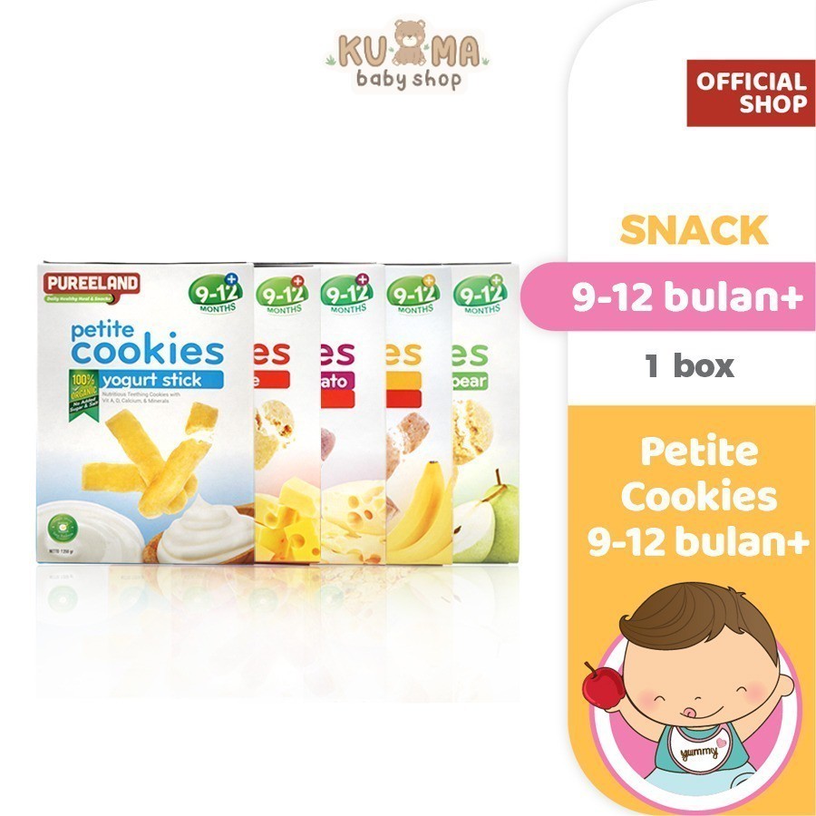 Pureeland Baby Cookies 9 - 12 Bulan / MPASI Bayi Organik / Makanan Bayi / Snack Bayi / Biskuit Bayi