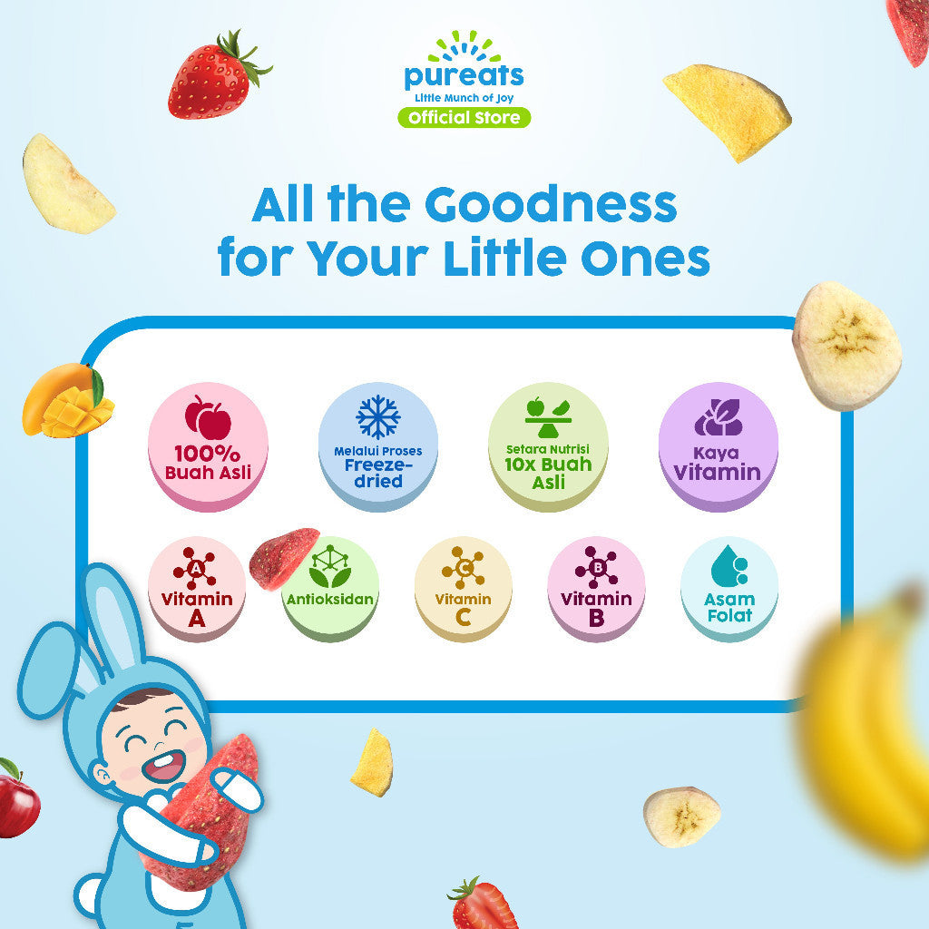 Pureats Freeze Dried Fruits - Snack Buah Kering Balita