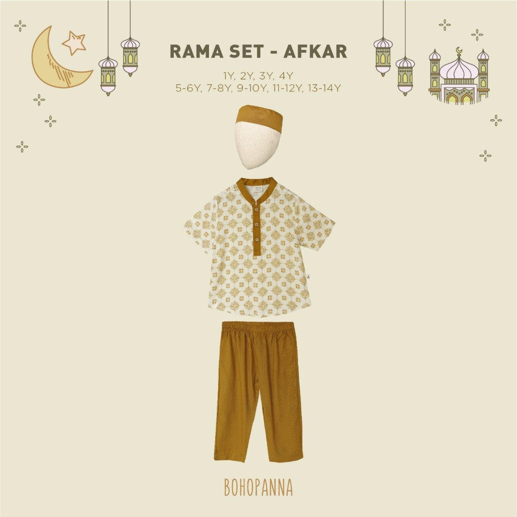 BOHOPANNA - RAYA COLLECTION - RAMA SET - Baju Muslim Anak - Baju Muslim Anak Laki-Laki - Setelan Anak Laki-Laki