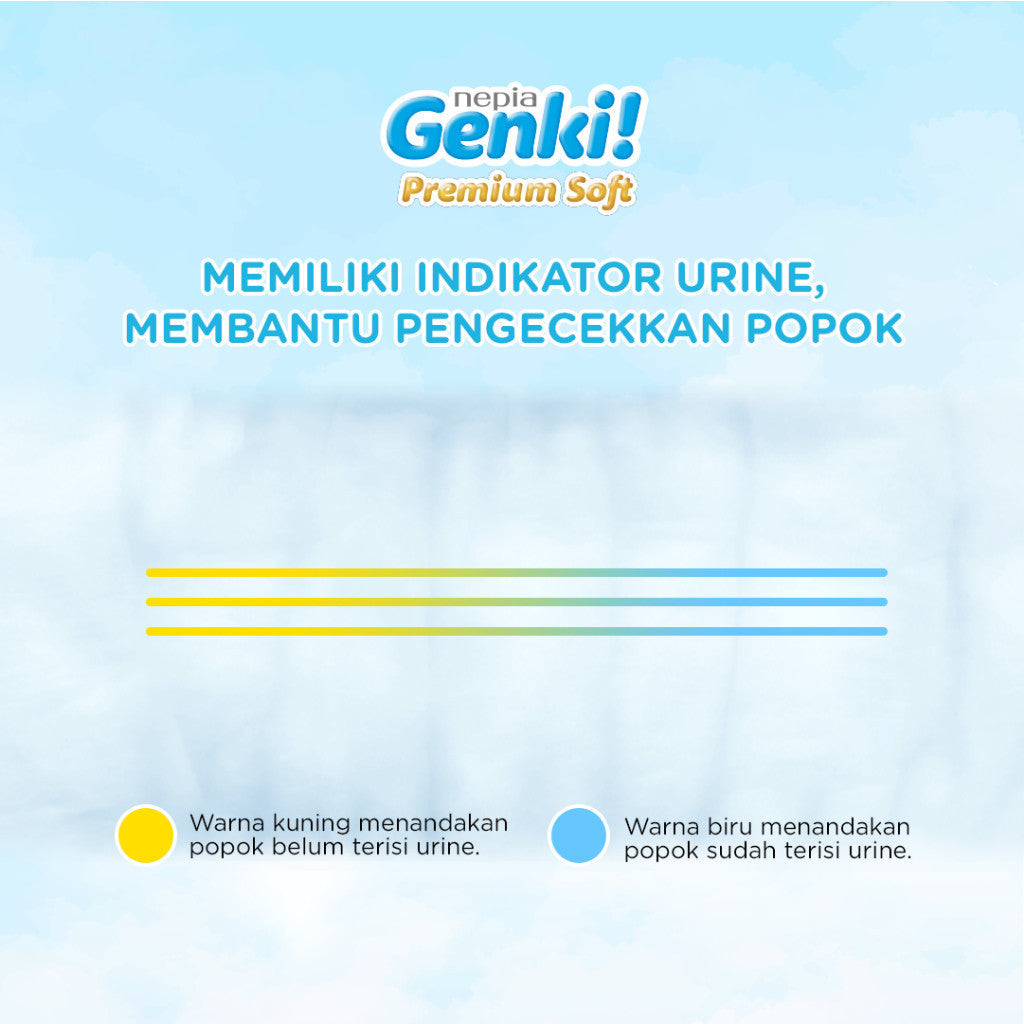 NEPIA GENKI Popok Bayi Tape/Perekat Popok Bayi Diapers Premium Soft NB44 / S72 / M64 / L54 / XL44 Single Pack