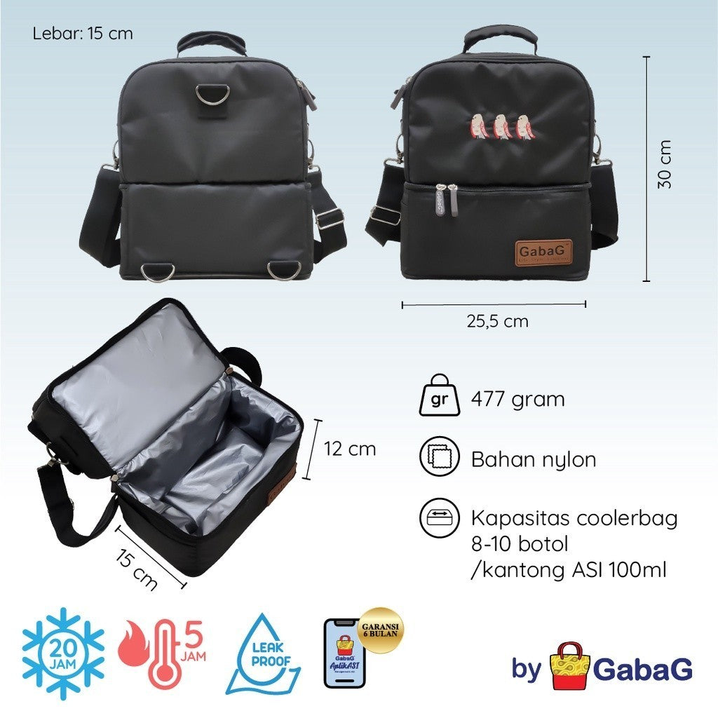 GabaG Tas Asi - Cooler Bag - Diaper Bag Backpack Sling Double Compartment Mommy Bag
