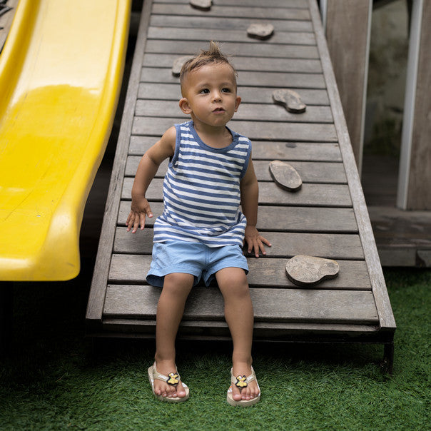 Zuma Baby x Mickey & Friends Brown, Sandal Jepit Bayi Karet Tali Belakang, Coklat