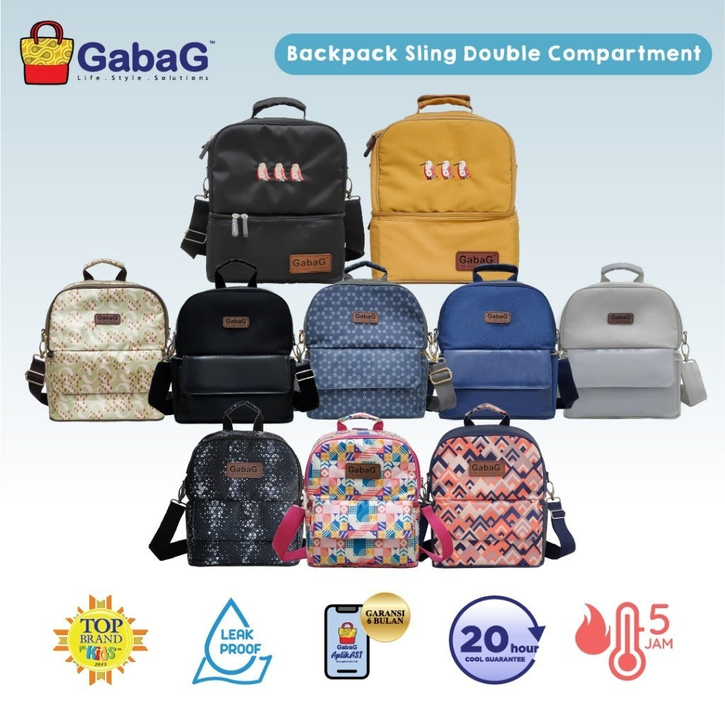 GabaG Tas Asi - Cooler Bag - Diaper Bag Backpack Sling Double Compartment Mommy Bag