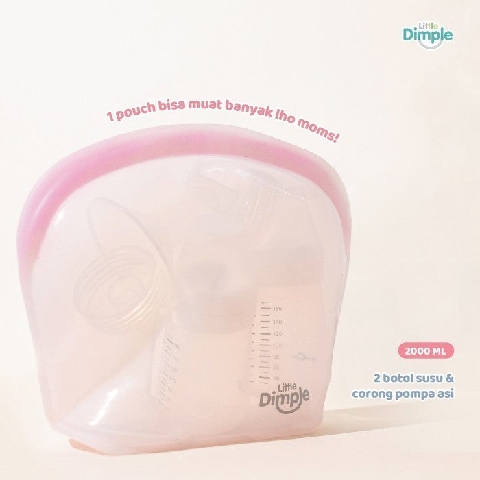 Little Dimple Silly Pouch Silikon Pouch Pompa Asi Makanan Anti Tumpah 2000 ml 2000ml