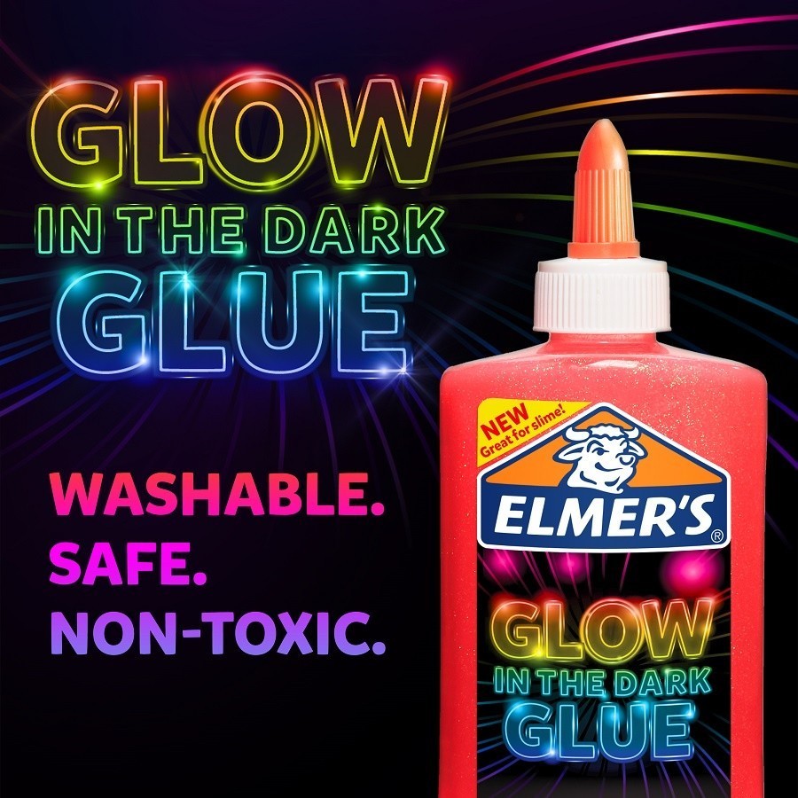 ELMERS Glow in the dark Glue 147ml Lem Glow In the Dark Lem Nyala Bahan Slime Campuran Slime Lem Warna