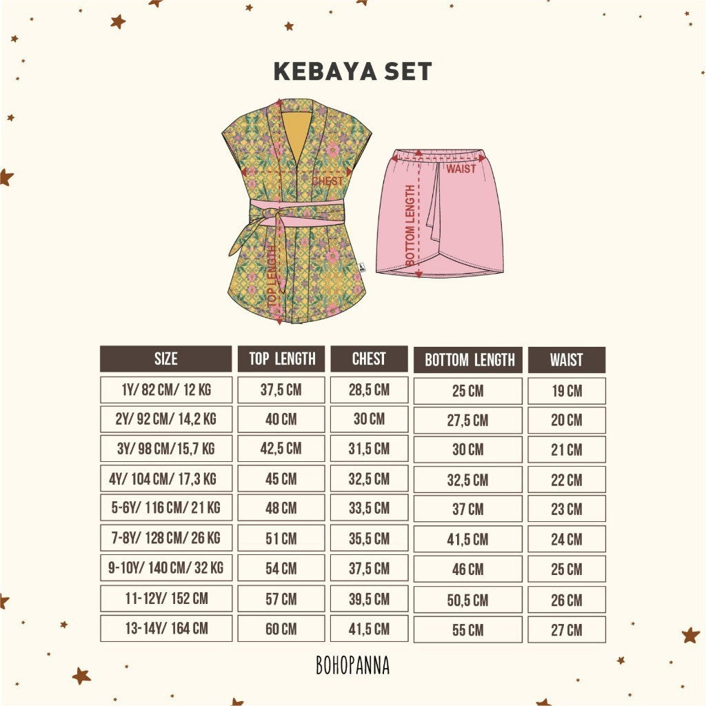 BOHOPANNA - KEBAYA SET - BATIK - Setelan Kebaya Anak - Kebaya