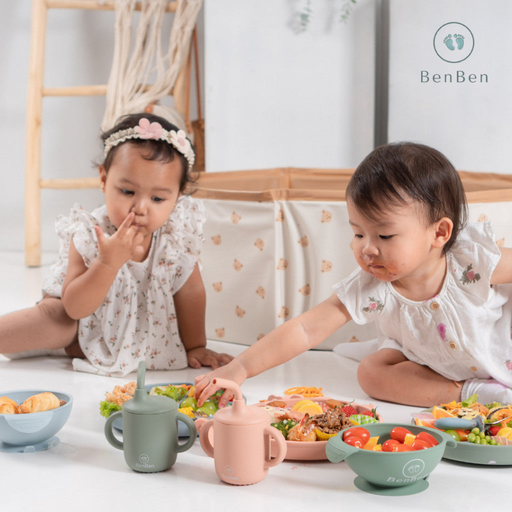 BenBen Premium Silicone Sippy Cup with Handle Gelas Minum Bayi Anak Latihan