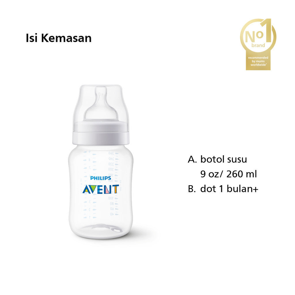 Philips Avent Bottle Anti-Colic 9OZ SCY103/01 Botol Susu Anti Kolik 1pcs