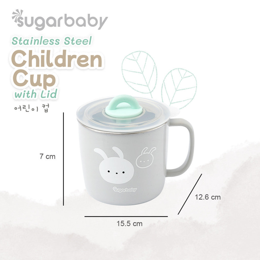 Sugar Baby Stainless Steel Cup with Lid/ Sugarbaby Gelas Minum stainless steel Anak/Gelas Minum