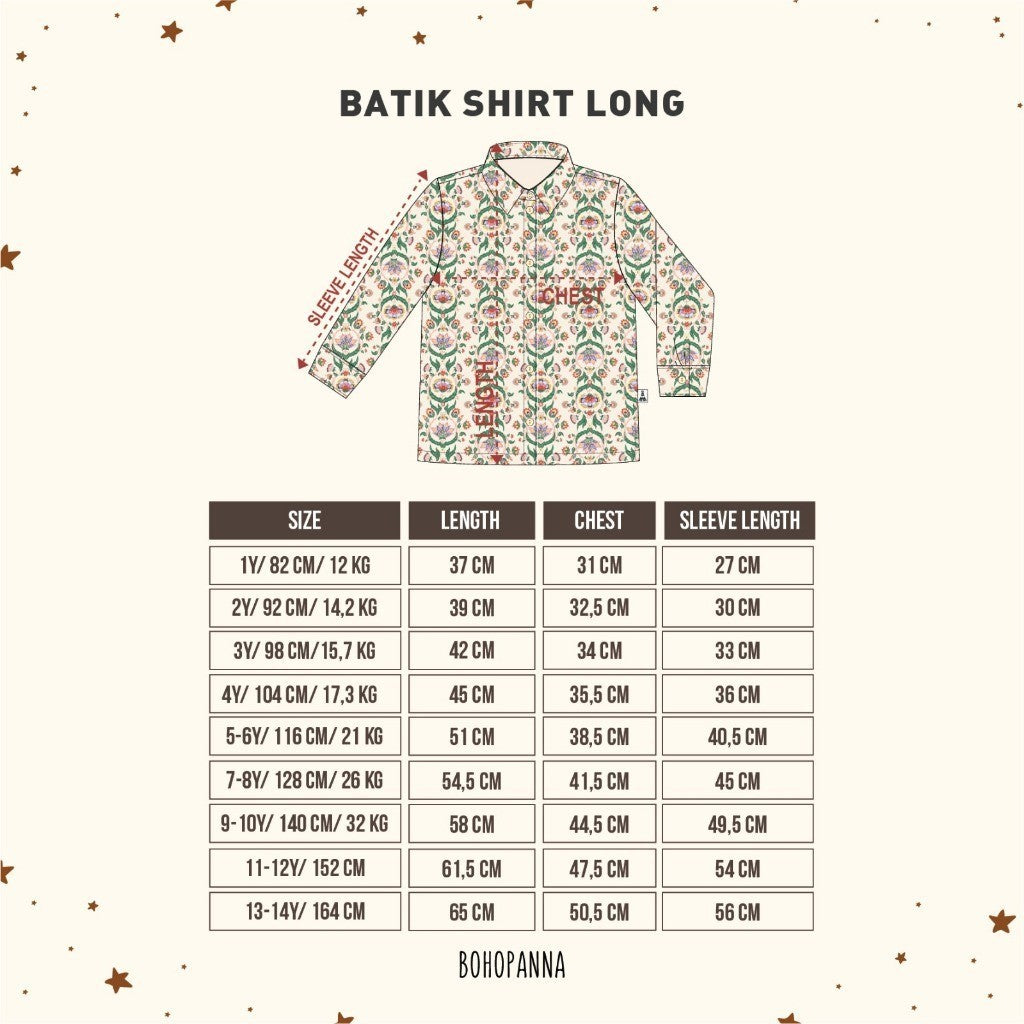BOHOPANNA - LONG BATIK SHIRT - Batik Anak Laki-Laki - Batik Panjang - Atasan Batik