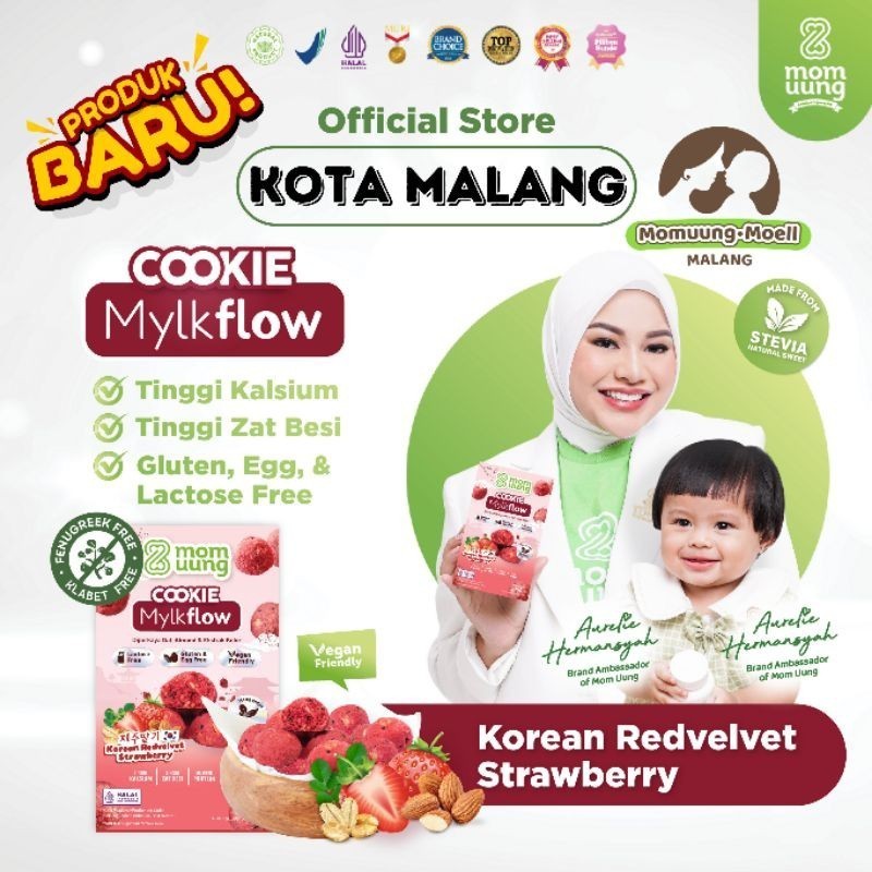 MOM UUNG COOKIE ASI BOOSTER MYLKFLOW CLASSIC CHOCO /COOKIE SEHAT PELANCAR ASI/ VEGAN FRIENDLY / LACTOSE FREE